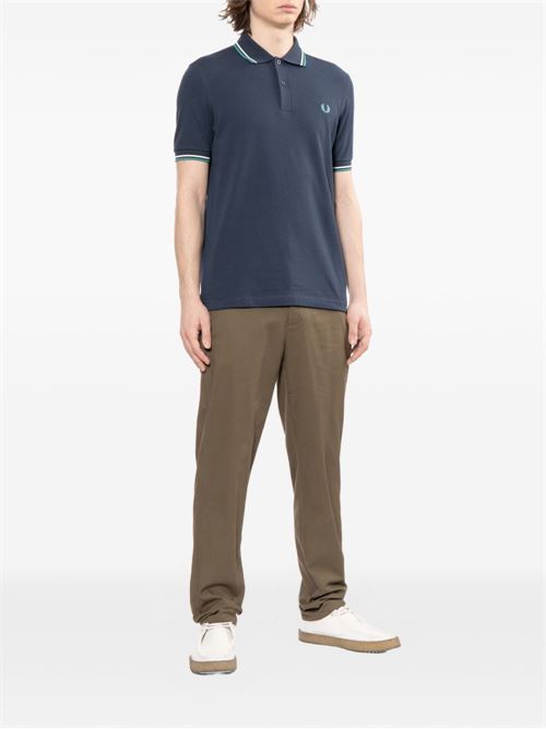 Polo uomo M3600 manica corta navy/bianco FRED PERRY | M360086A